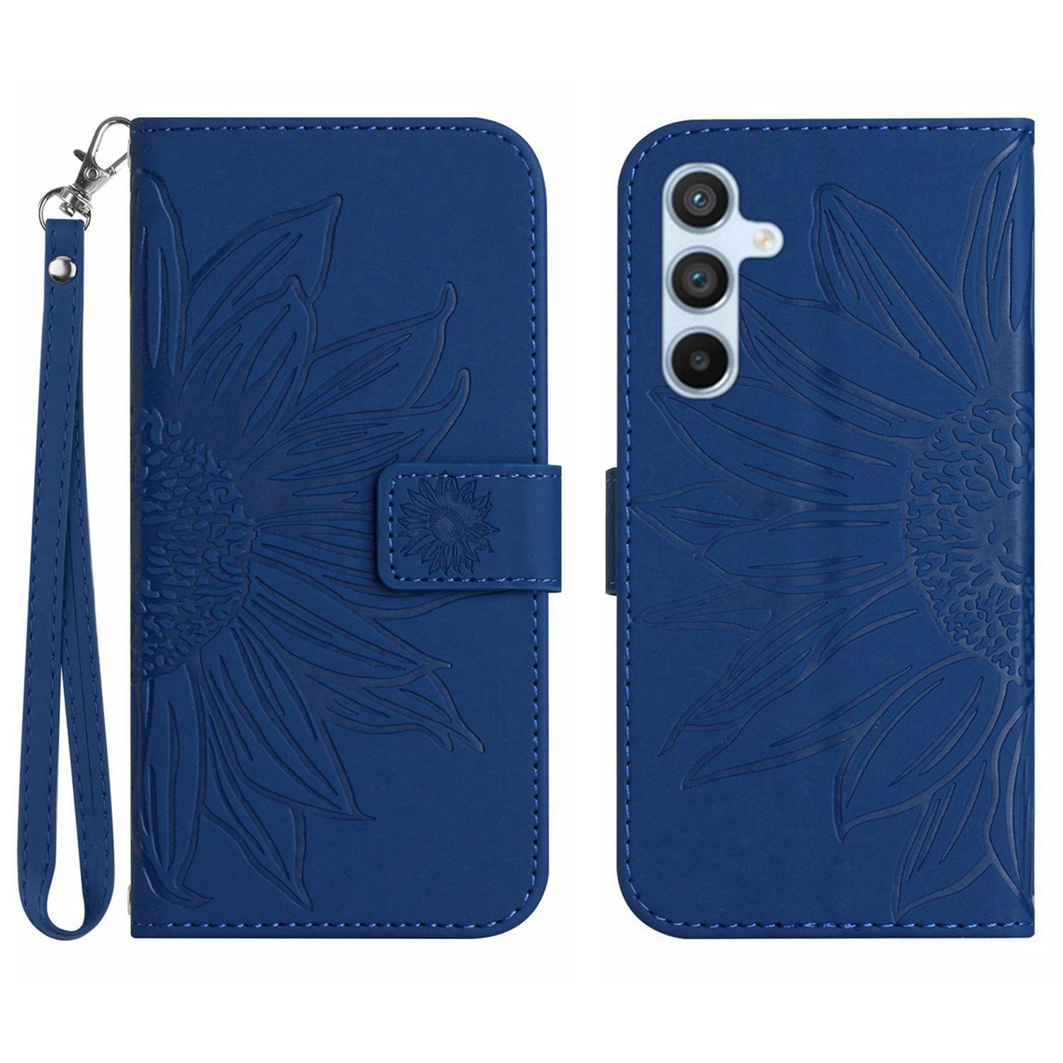 HT04 Leather Wallet Case for Samsung Galaxy A25 5G Stand Sunflower Pattern Phone Cover with Hand Strap HT04 Leather Wallet Case for Samsung Galaxy A25 5G Stand Sunflower Pattern Phone Cover with Hand Strap